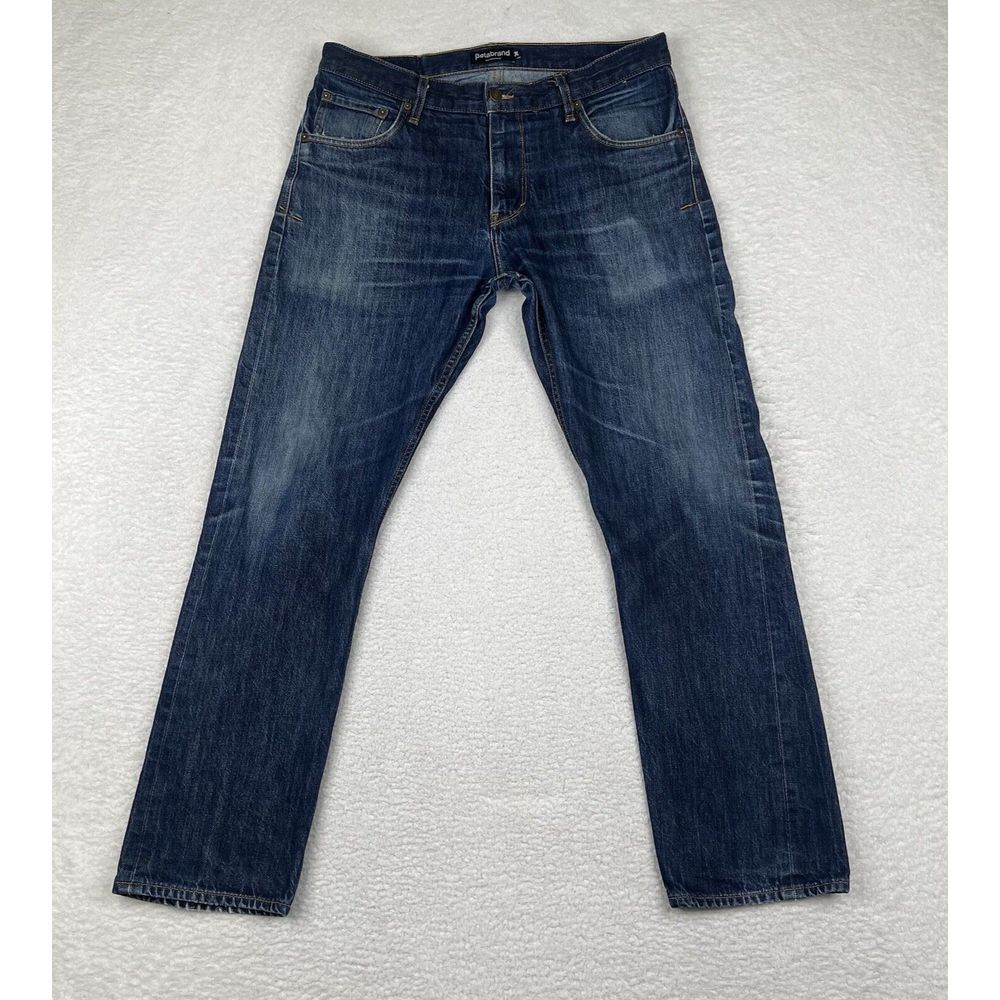 Betabrand‎ Jeans Mens 34x30 Blue Wash Denim Straight Leg 5 Pocket Stretch Cotton